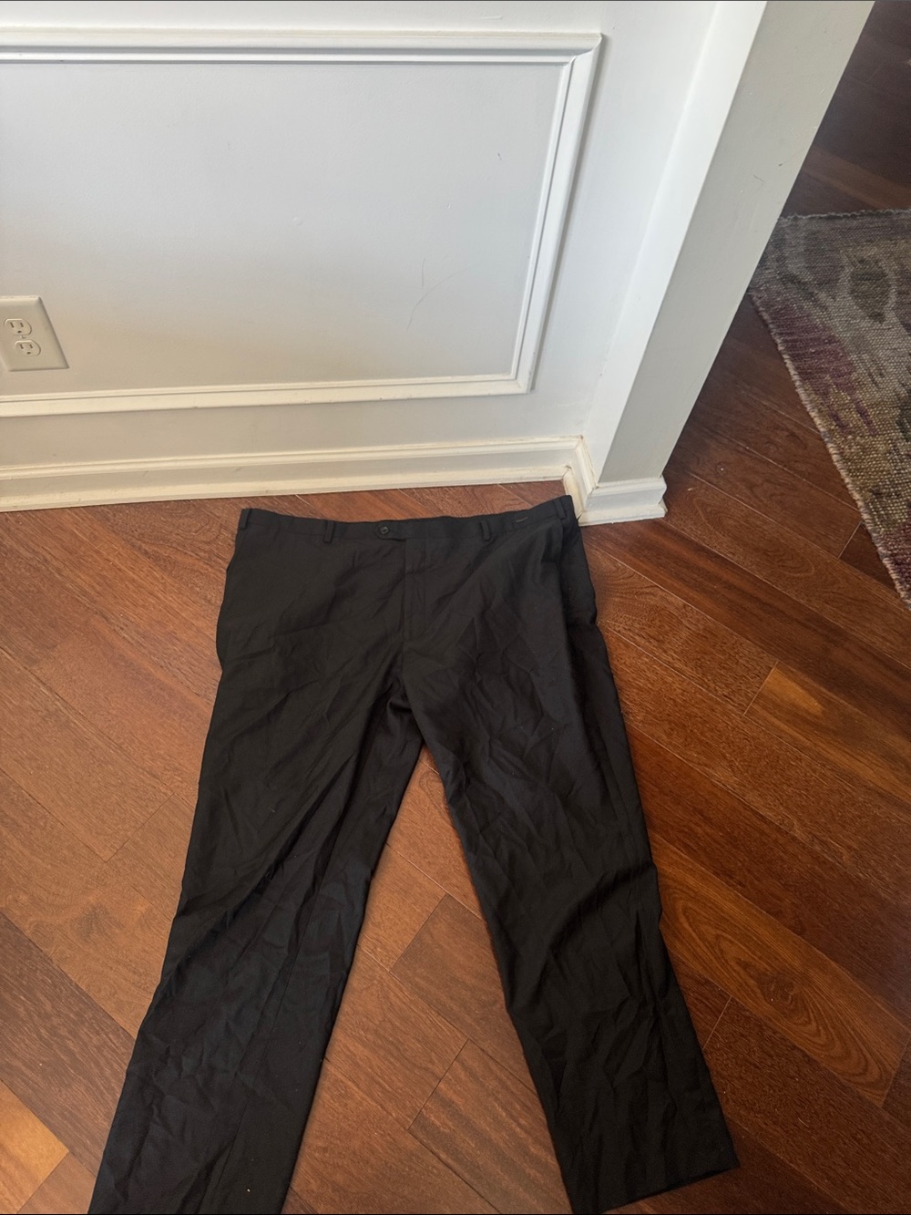 Black Straight-Leg Dress Pants